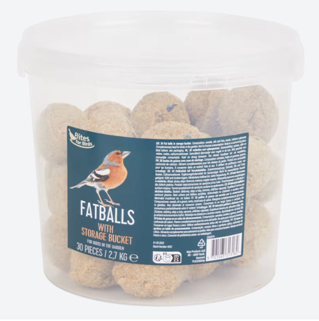 Esschert Design BV Vogelhaus Bites for Birds Eimer 30 Meisenknödel 2,7 kg