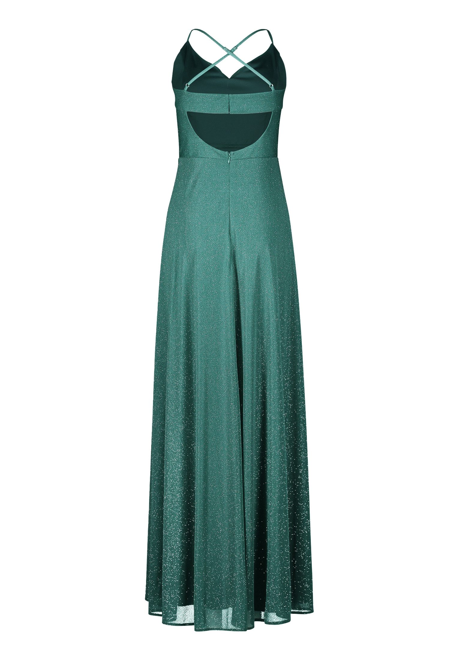 Vera Mont Abendkleid Damen mit Wasserfallausschnitt Glitzer