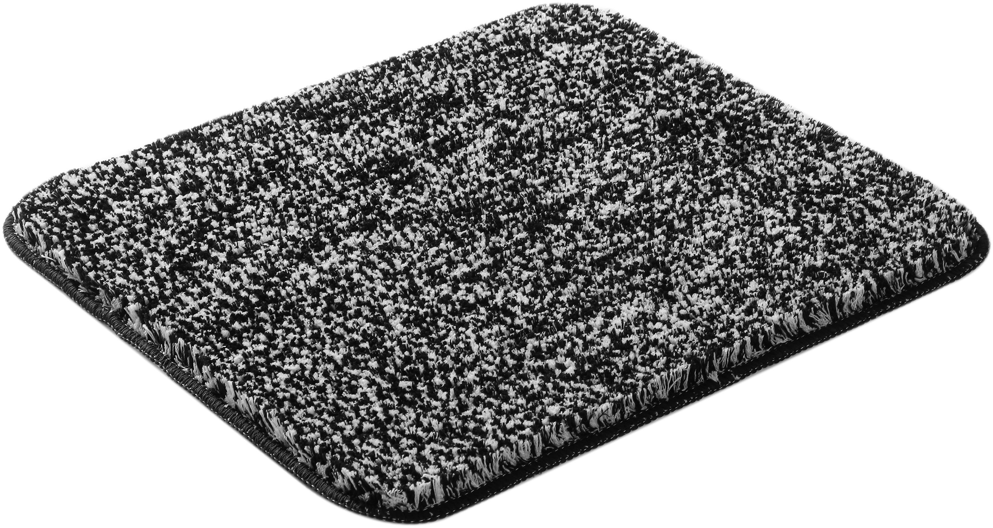 OTTO home Badematte Vanessa meliert, Badvorleger, Badezimmer Teppich, Duschvorleger, Höhe 20 mm, rutschhemmend beschichtet, strapazierfähig, Polyester, rechteckig, Badteppich, weiche Haptik, unifarben