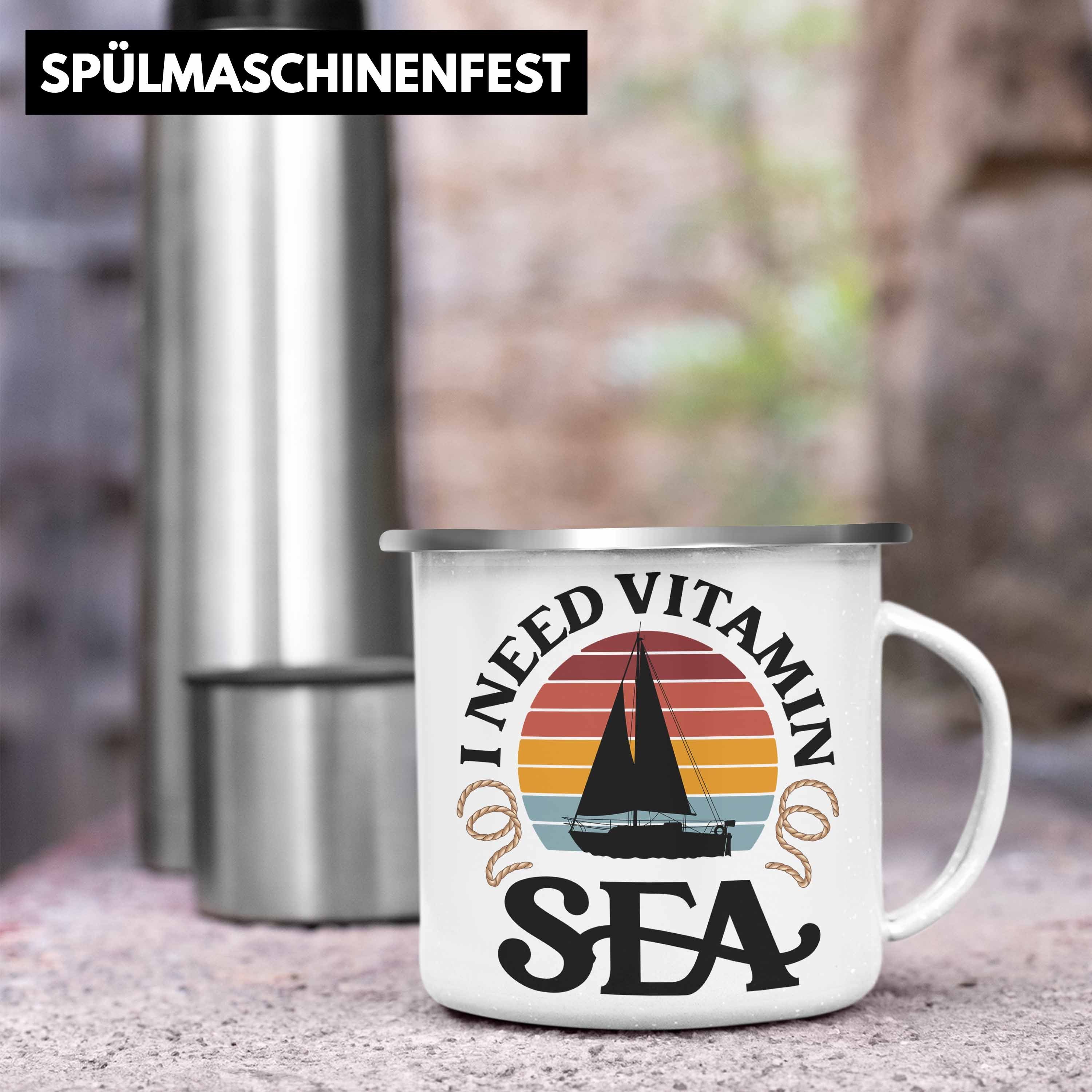Trendation Thermotasse Trendation - Segeln Geschenk Emaille Tasse Mir Reichts Ich Geh Segeln
