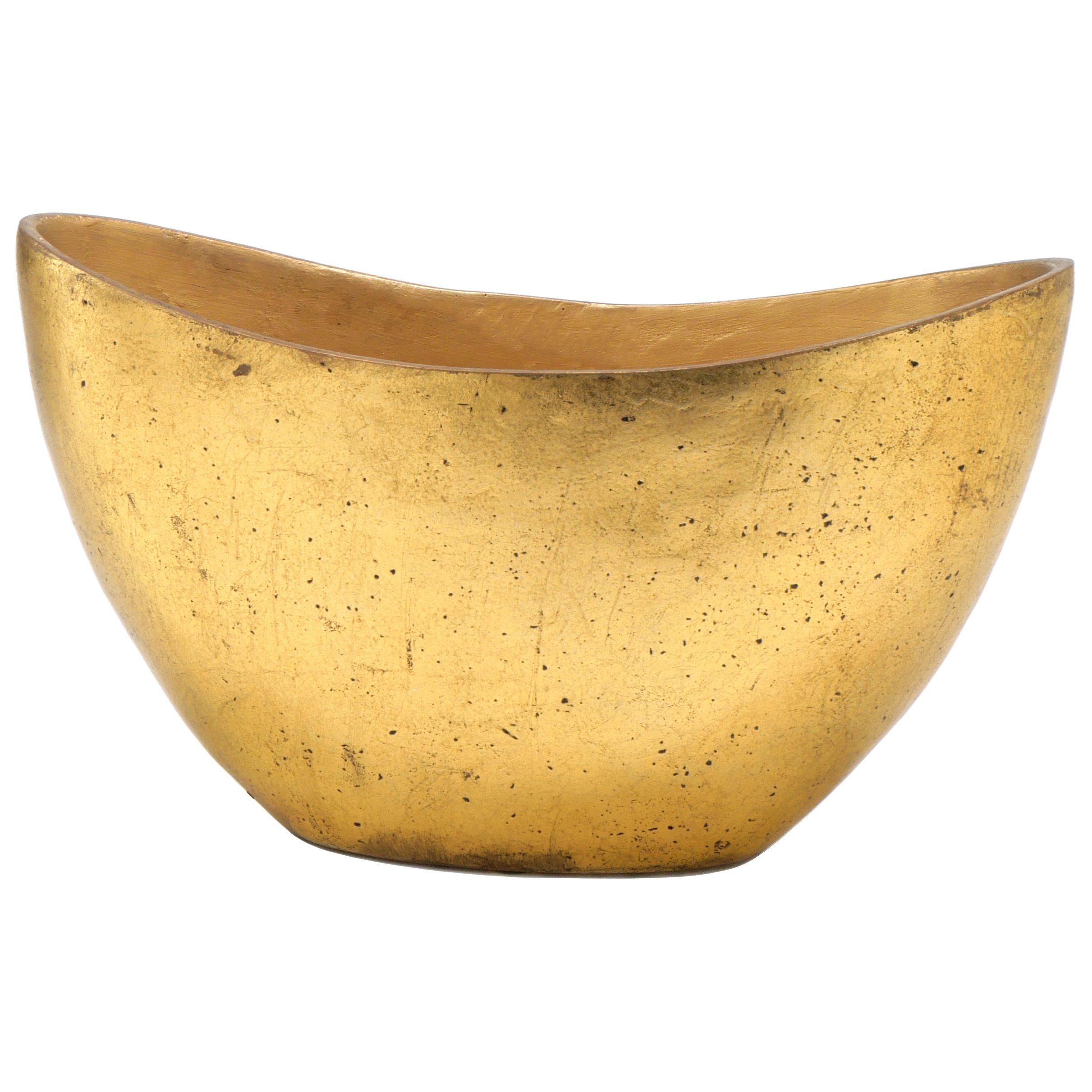 Flingora Jardiniere Odeta, Fiberglas - Indoor - Gold - 37 x 18 x 21 cm