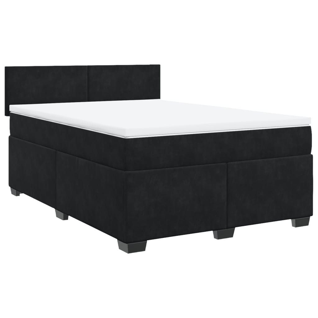 vidaXL Bett Boxspringbett mit Matratze Schwarz günstig online kaufen