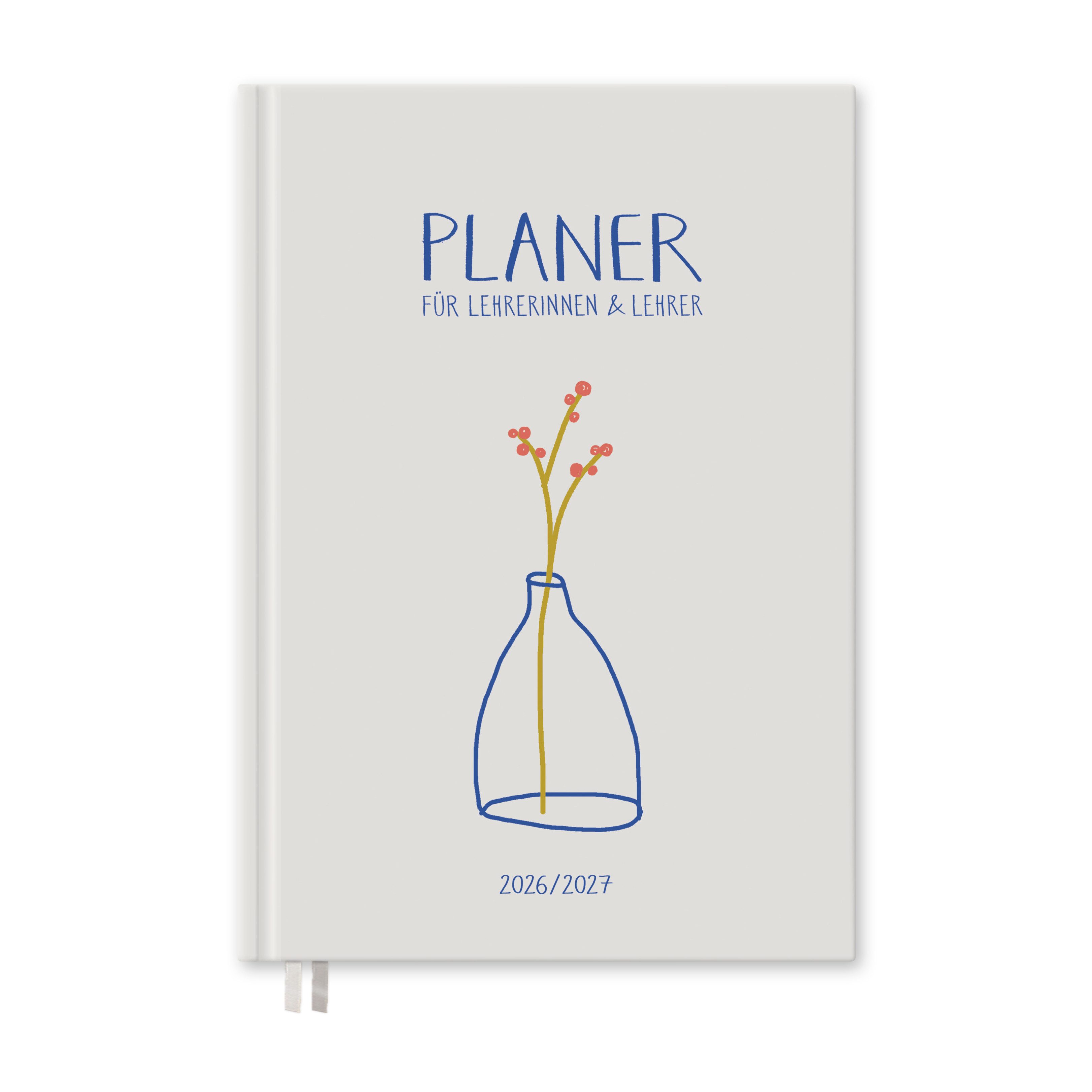 Eine der Guten Verlag Lehrerkalender Lehrerplaner 2026 2027 - A5, weiß, 1 Doppelseite / Woche, Schuljahr 26/27, 224 S. Hardcover, klimaneutral