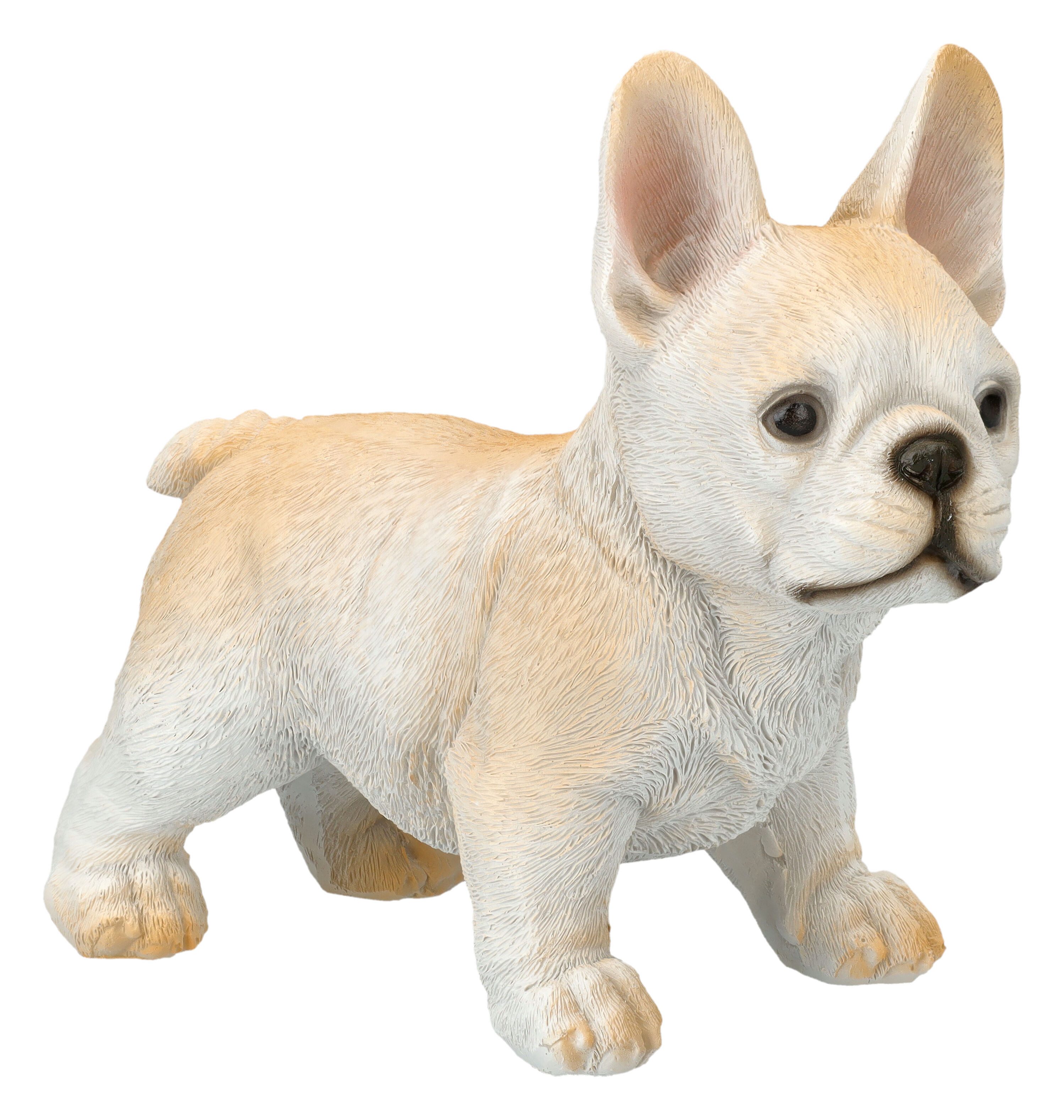 Figuren Shop GmbH Tierfigur Bulldogge Figur – Französischer Welpe Statue Deko Sammlerfigur 13 cm