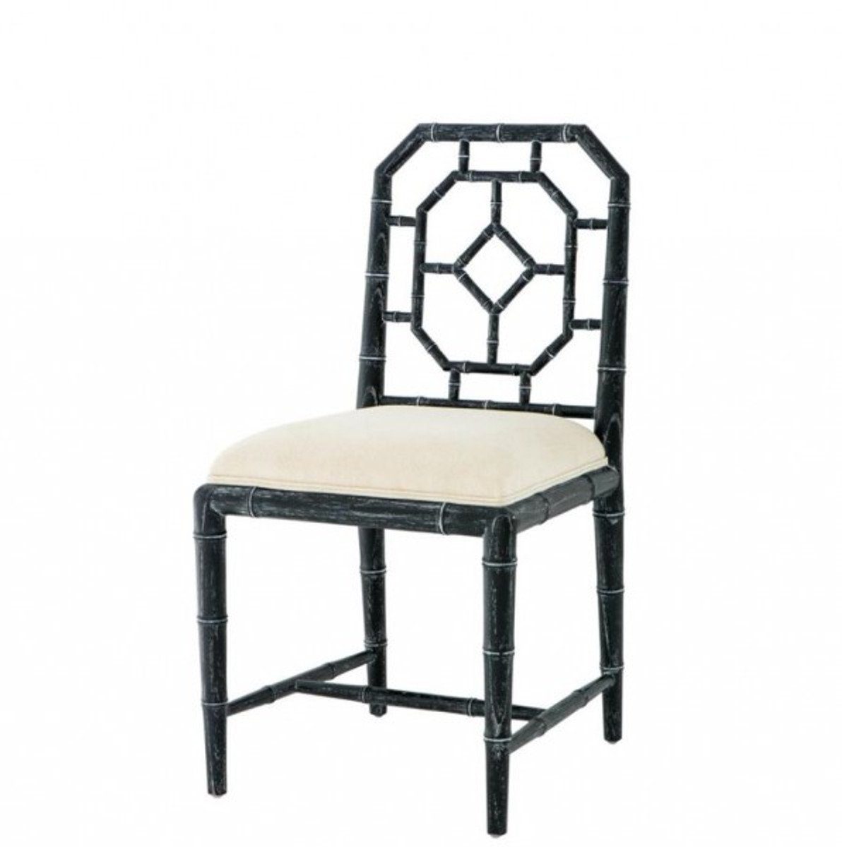 Casa Padrino Besucherstuhl Luxus Designer Stuhl Schwarz - Limited Edition