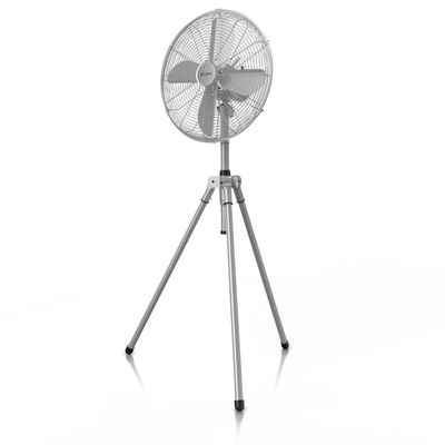 Brandson Standventilator, 49 cm Durchmesser, 60W Lüfter, Dreibeinstativ, Metallgehäuse, Tripod Ventilator, Silber