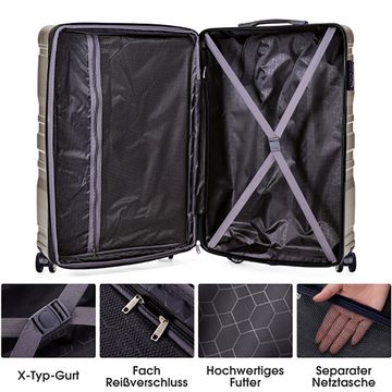 Sweiko Handgepäckkoffer Koffer mit TSA-Schloss und Schwenkrollen,M-35x21x55 cm
