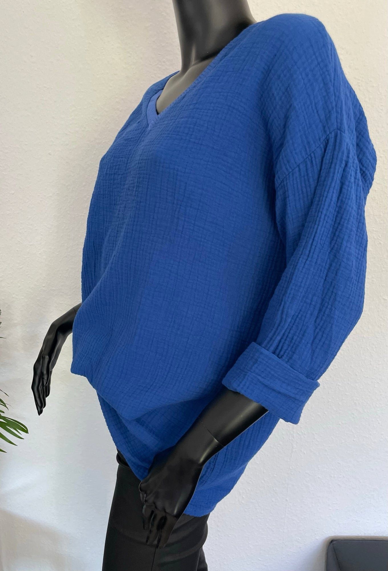 Blusenshirt royalblau Musselin Shirt TrendFashion Blusen online