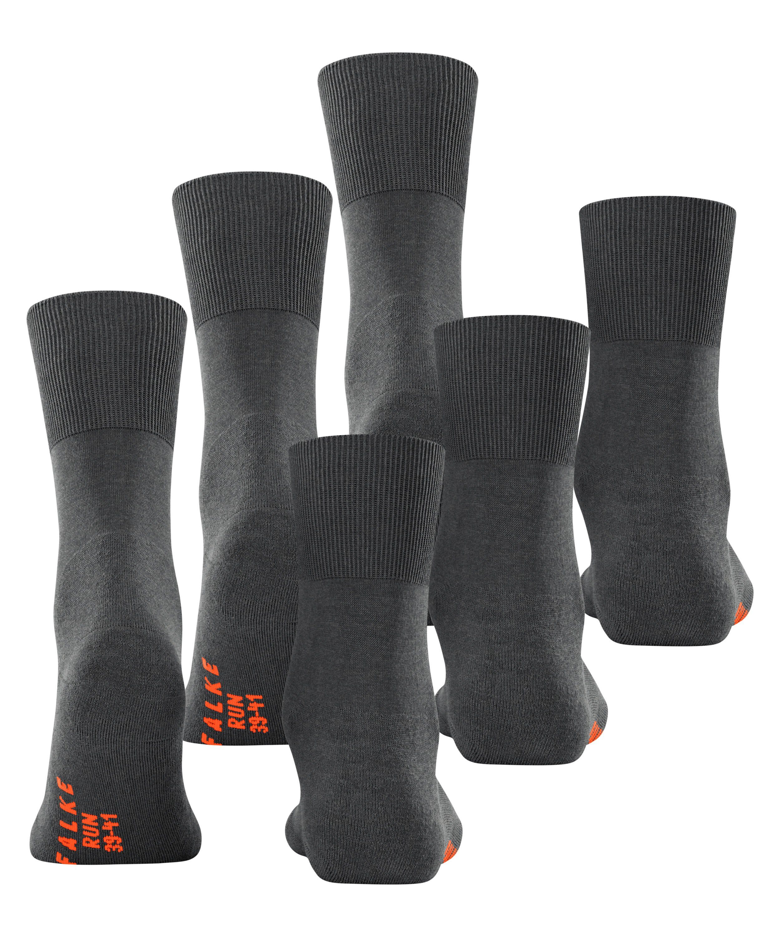 (3970) grey FALKE 3-Pack (3-Paar) dark Run Socken