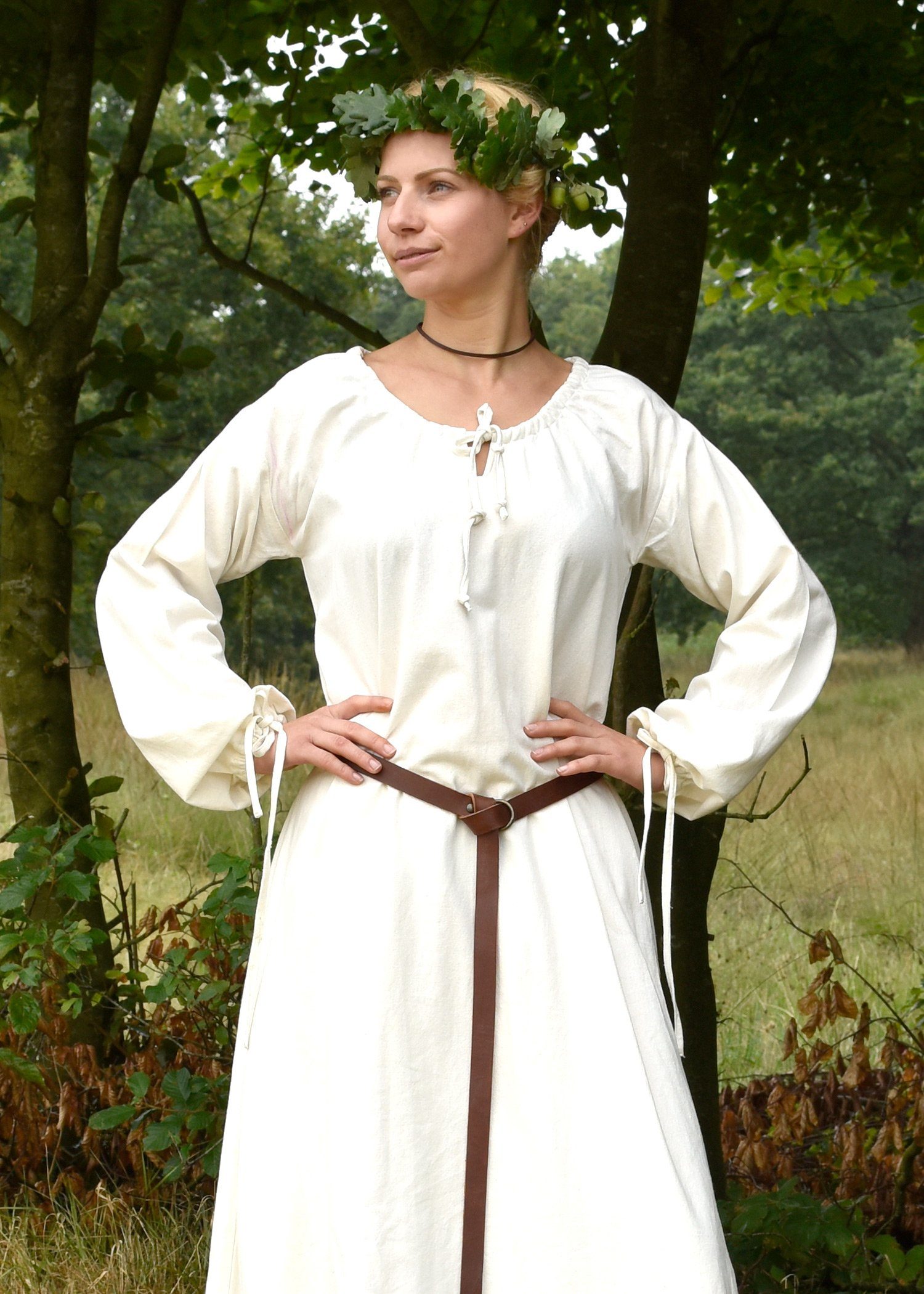 Battle Merchant Ritter-Kostüm Mittelalterkleid, Unterkleid Ana, natur