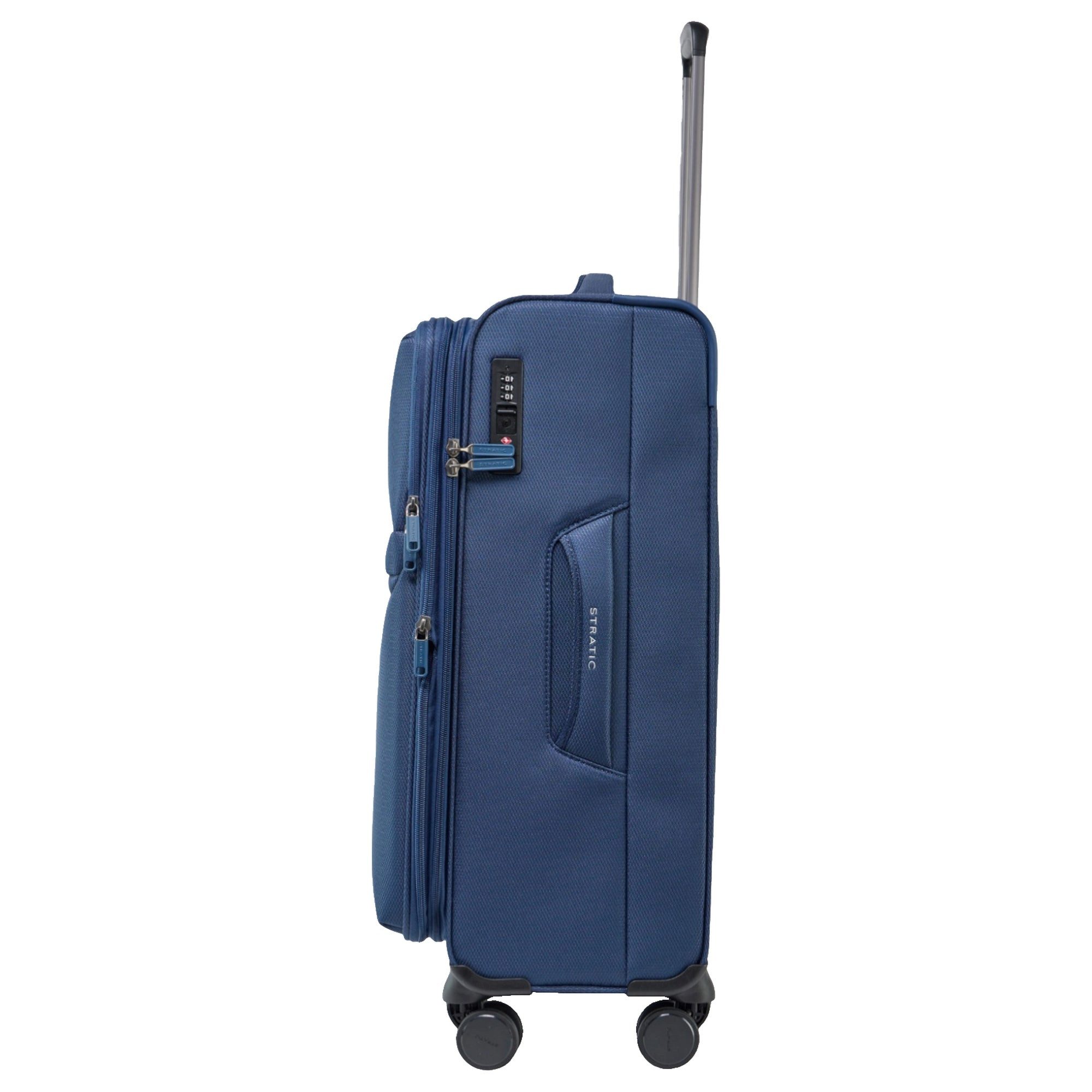 Stratic Koffer Lite - 4-Rollen-Trolley 65 cm erw. (dark blue), 4 Rollen
