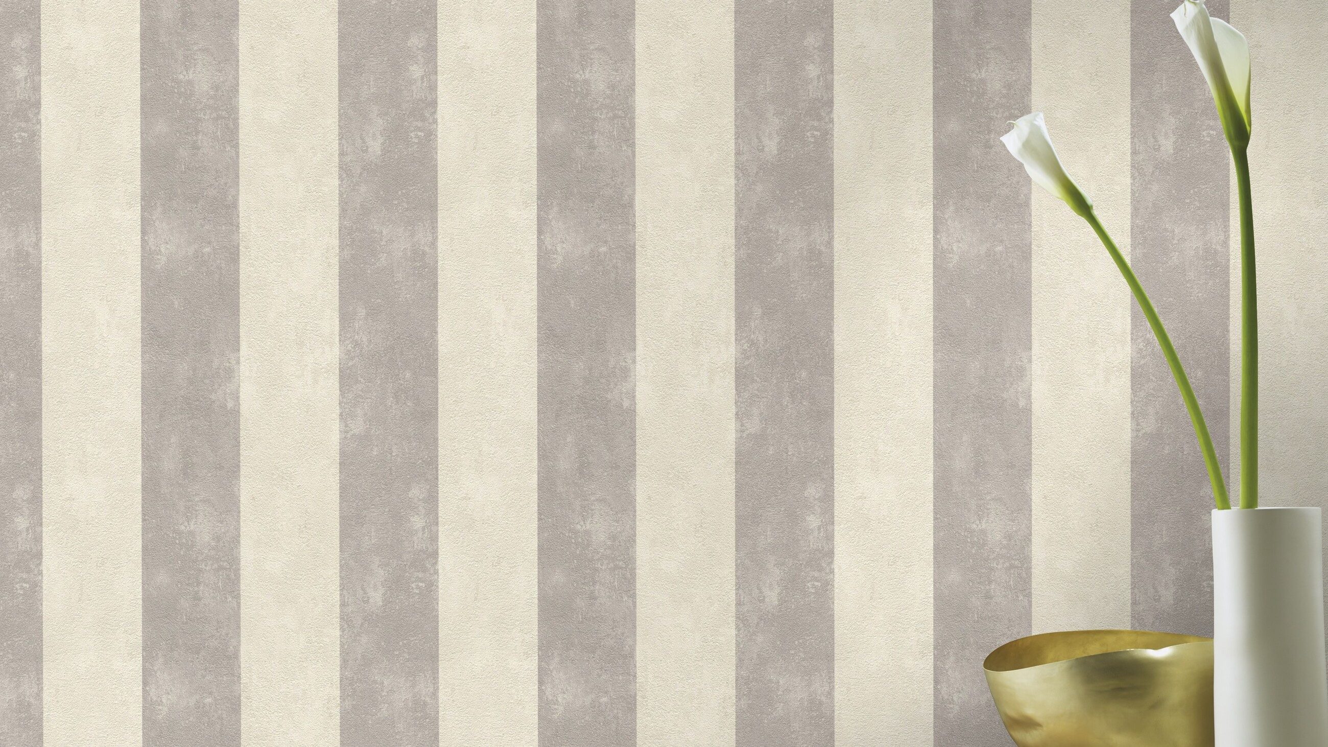 Rasch Vliestapete Vintage-Streifen - Vinyltapete Beige Creme Braun, Vintage-Optik, (1 Rolle, 1 St., Kollektion 'Lucera' - 10,05 m x 0,53 m), gute Lichtbeständigkeit, hoch waschbeständig, restlos abziehbar
