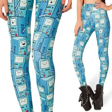 Cartoon Network Leggings ADVENTURE TIME Damen Leggings Erwachsene + Jugendliche Größen L, XL Türkis