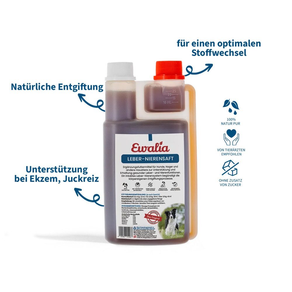 Tierpräparate EWALIA Leber-Nierensaft für Hunde 500ml