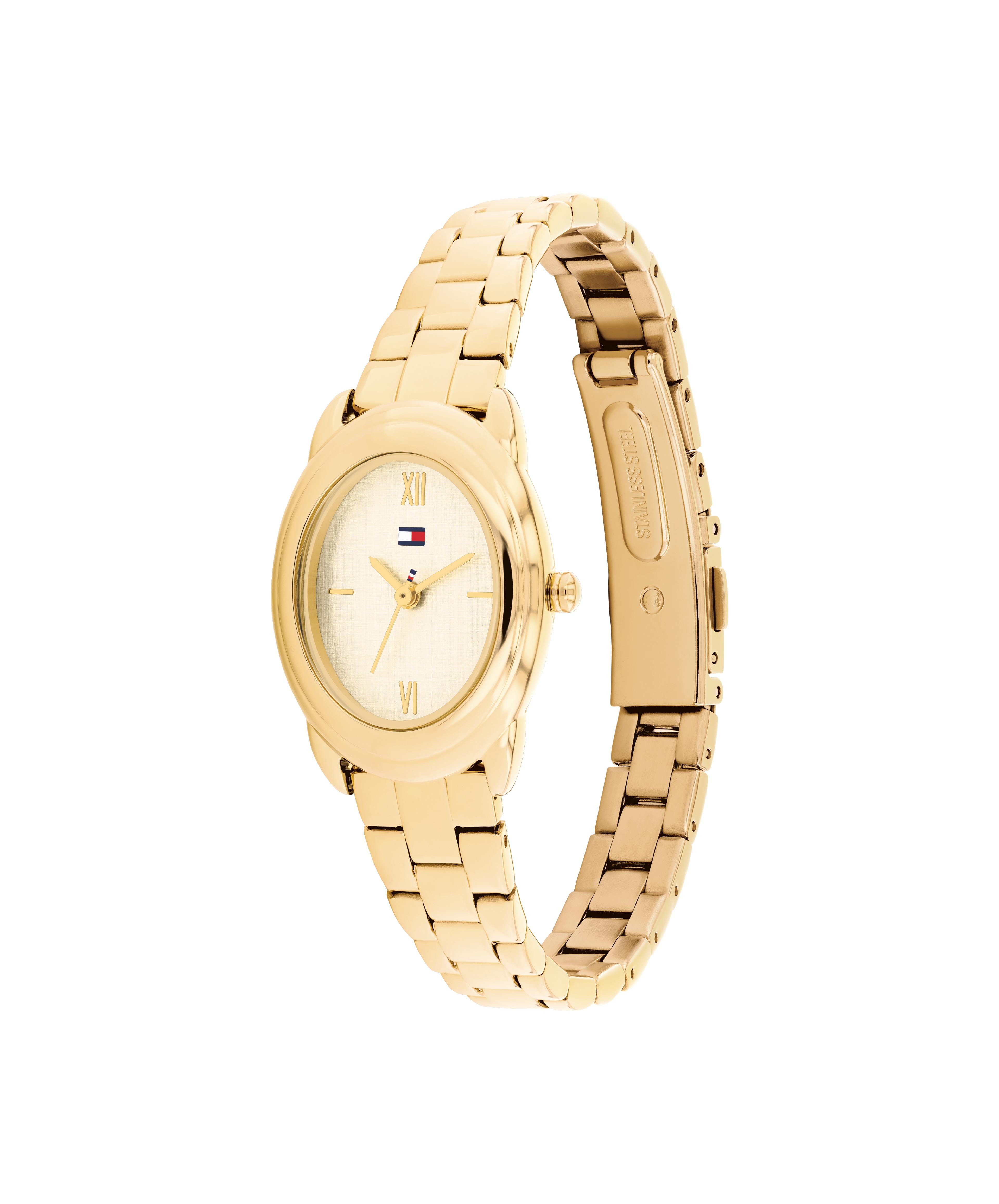 Tommy Hilfiger Quarzuhr Demi Oval 1782875, Armbanduhr, Damenuhr, Edelstahlarmband, analog