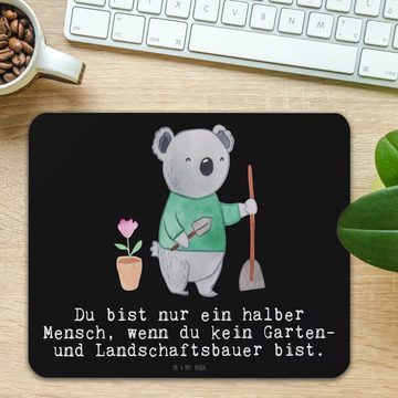 Mr. & Mrs. Panda Mauspad Garten- und Landschaftsbauer Herz - Schwarz - Geschenk, PC Zubehör, D (1-St), Rutschfest