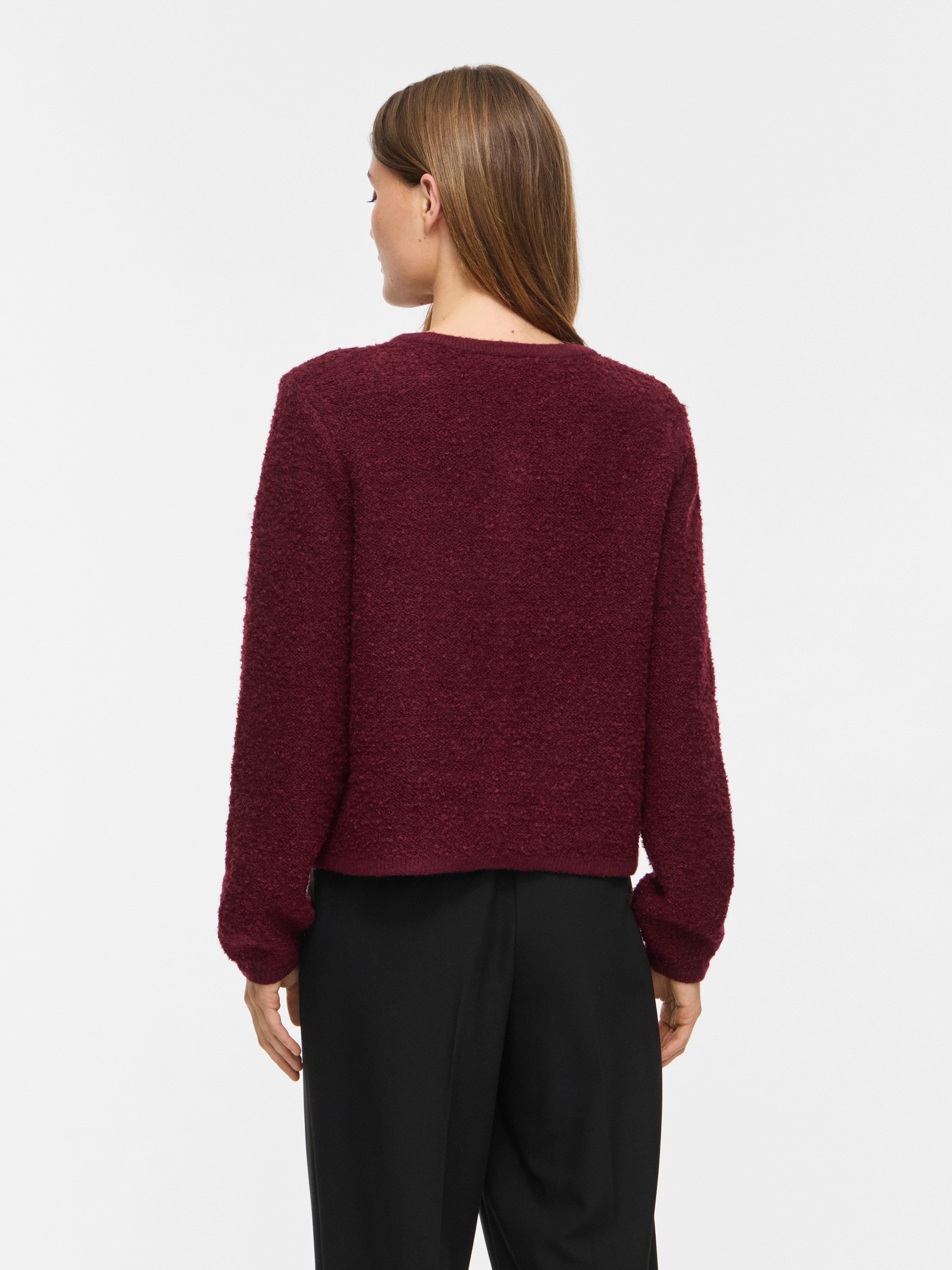 Vila Strickjacke VIPIGGA O-NECK L/S KNIT JACKET NOOS Materialmix – Bild 2 von 5