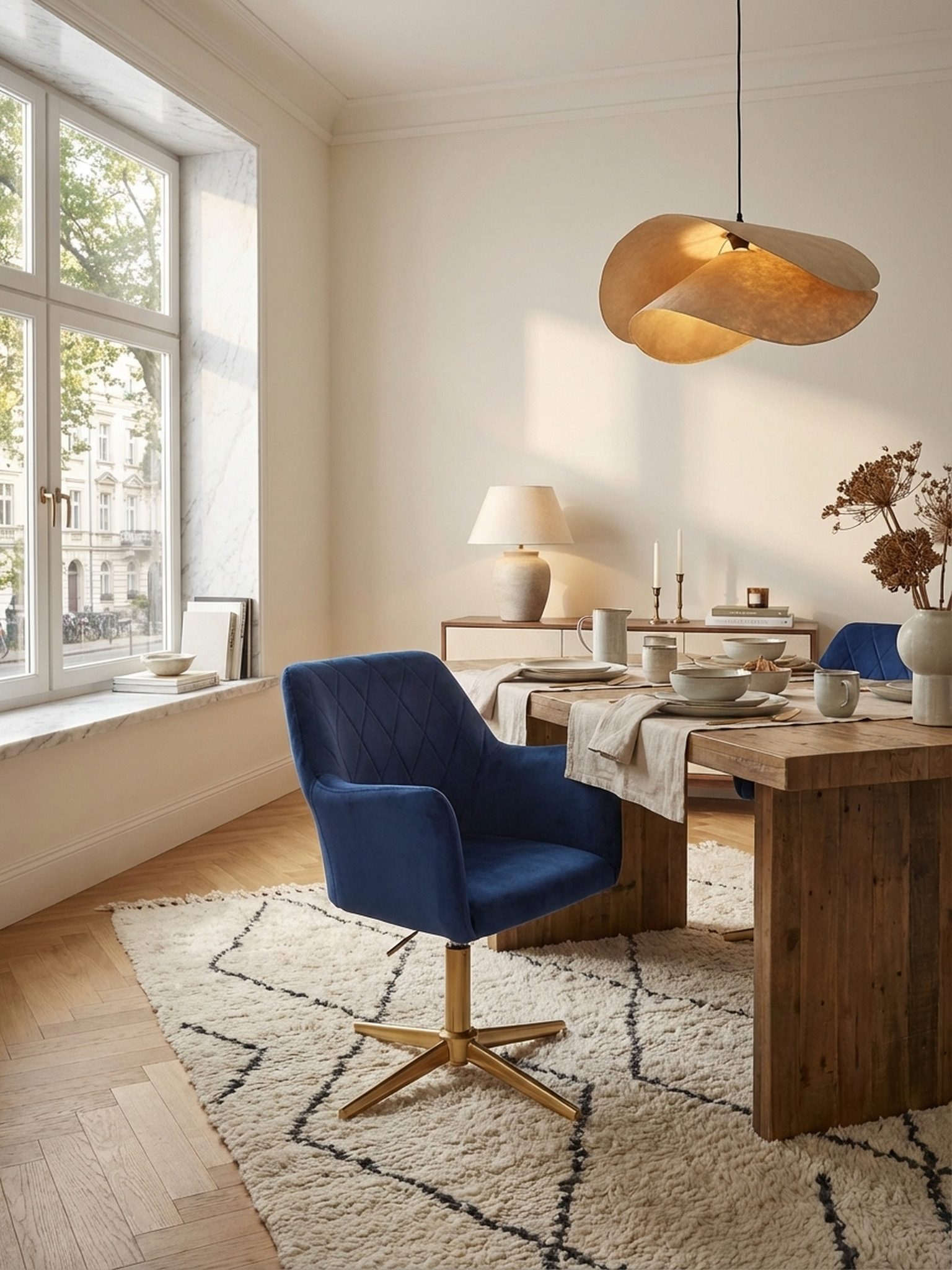 KADIMA DESIGN Loungesessel Schreibtischstuhl Dunkelblau Samt Design Drehstuhl mit Lehne, (Schreibtisch Home-Office Drehbar), Schalenstuhl 120 kg Höhenverstellbar, Arbeitsstuhl ohne Rollen, Stuhl