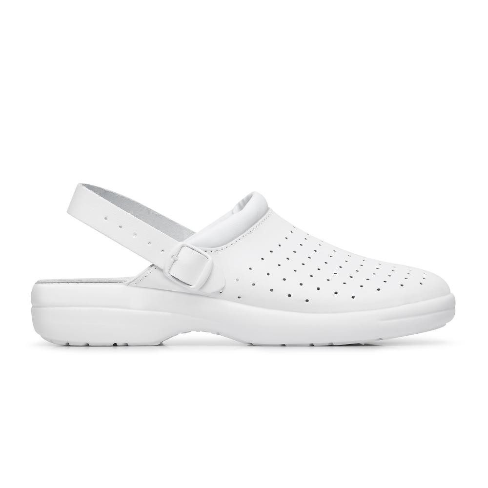 SAFEWAY SC707B weiß perforiert Leder mit Fersenriemen Clog sehr leicht günstig online kaufen