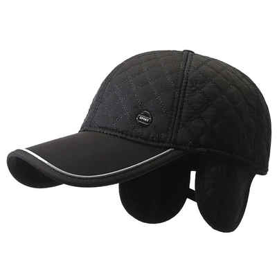 Sporty Baseball Cap Winter Baseballcap mit Ohrenklappen Herren Ohrenschutz Wintercap Cap Ohrenklappen