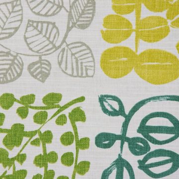 Vorhang SCHÖNER LEBEN. Vorhang creme mit Blätter in grün Tönen 245cm, SCHÖNER LEBEN., (1 St), blickdicht, Baumwolle, handmade, made in Germany, vorgewaschen