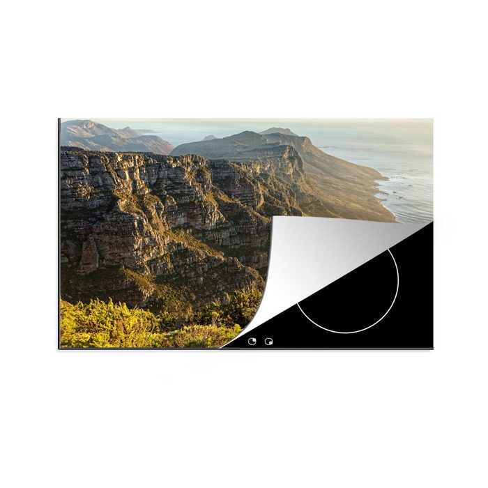 MuchoWow Herdblende-/Abdeckplatte Berge mit der Küstenlinie der Zwölf Apostel in Kapstadt Vinyl (1 tlg) Ceranfeldabdeckung für die küche Induktionsmatte