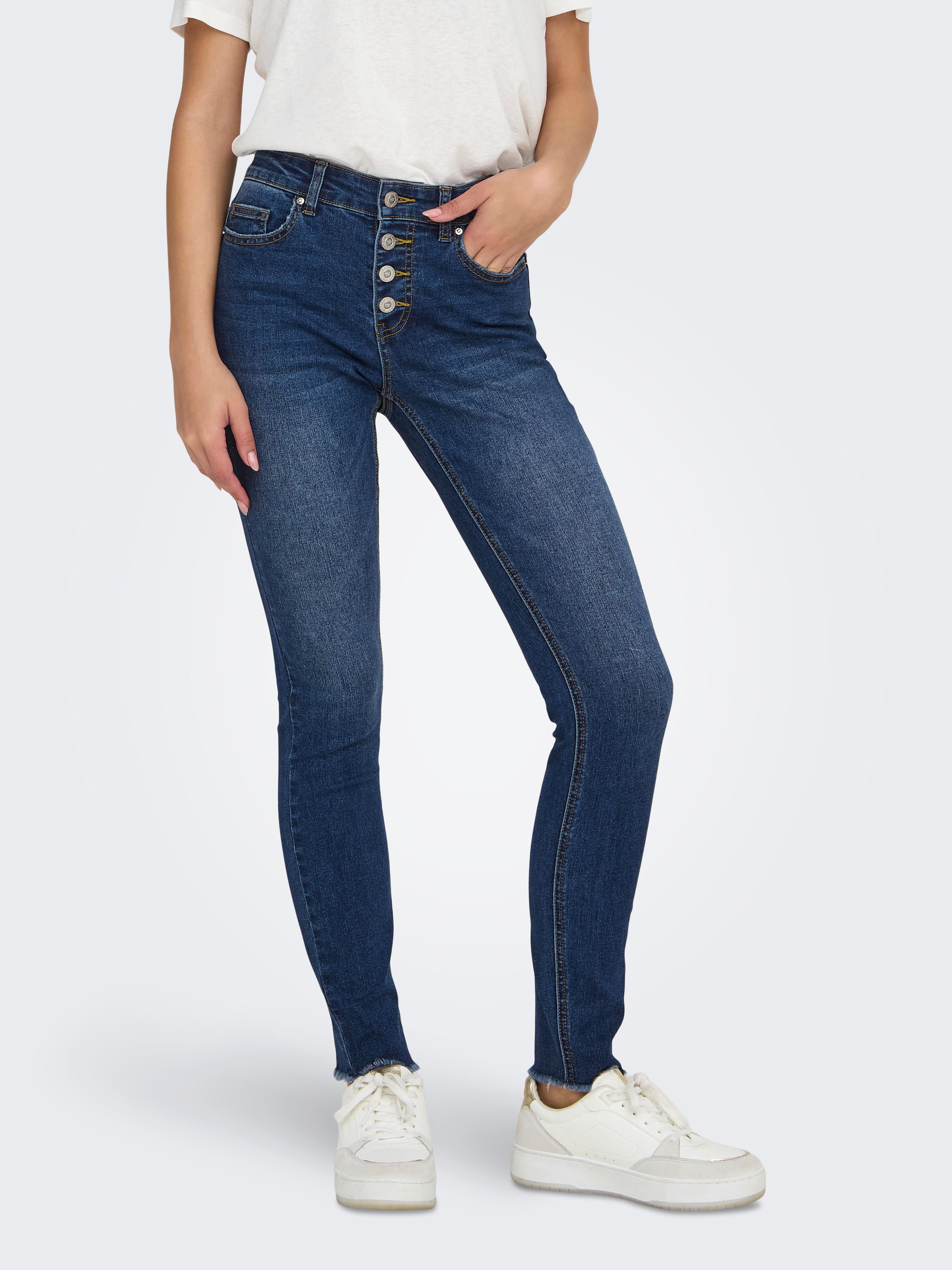 Skinny-fit-Jeans ONLMIA MID WAIST BUTTON SK RW ANK BOX