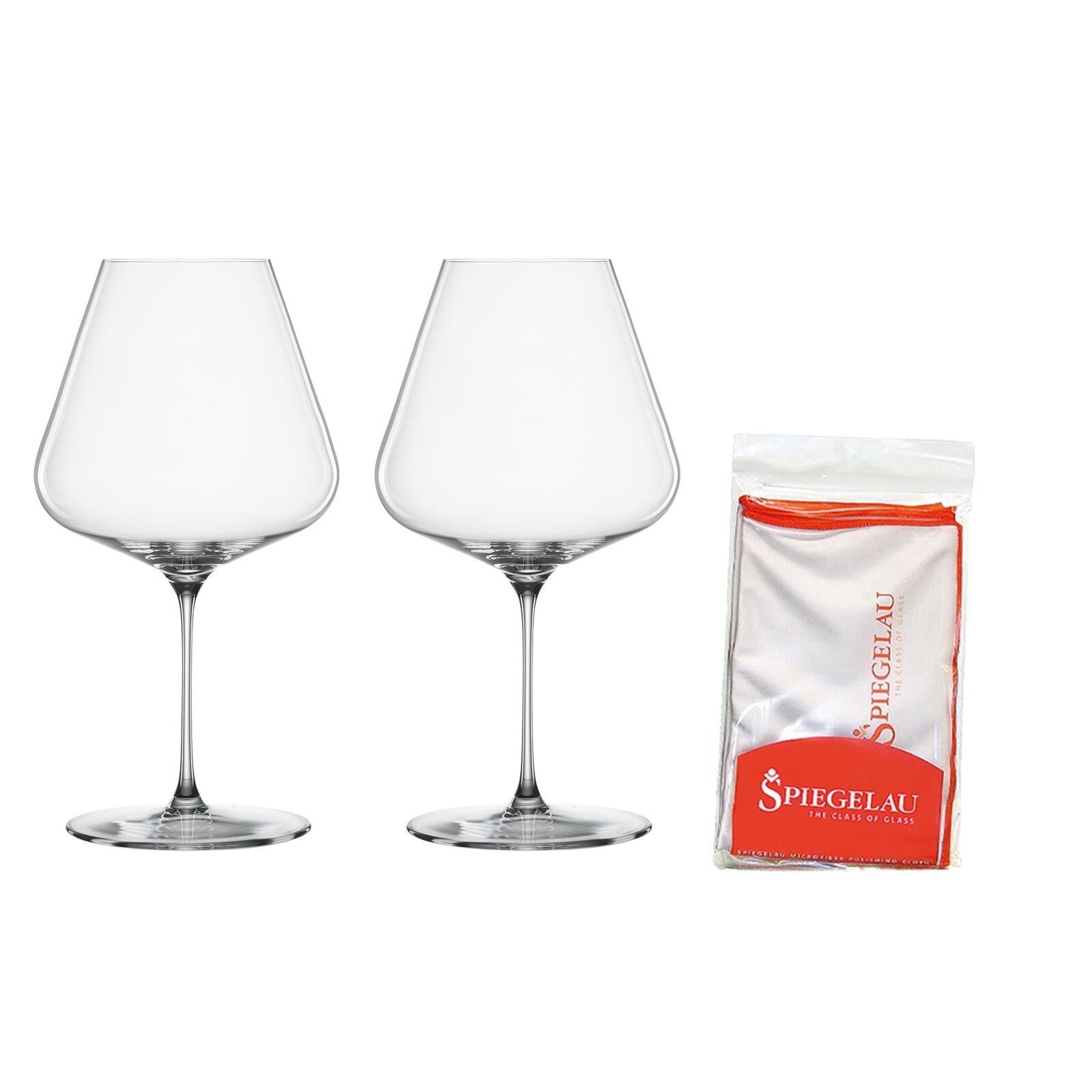 SPIEGELAU Rotweinglas Definition Burgundergläser + Poliertuch 960 ml, Glas