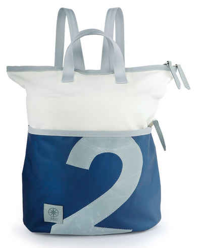 360Grad Tagesrucksack Rucksack Tasche Ketsch Mini, weiß-blau grau, recyceltes Segeltuch