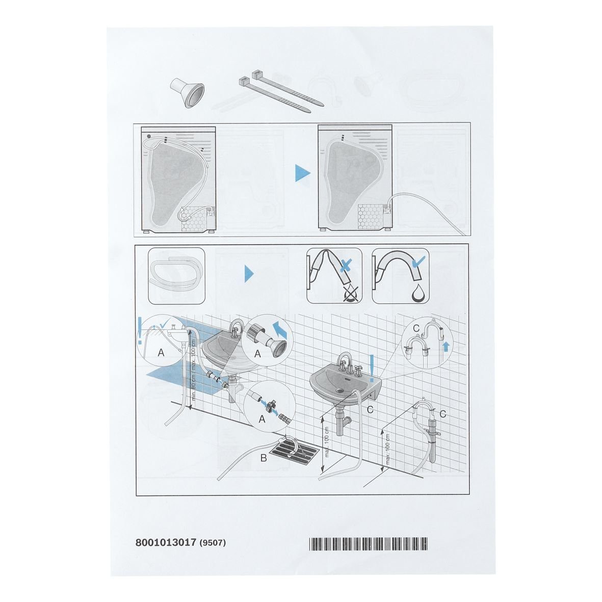 easyPART Ablaufschlauch wie BOSCH 12013784 Kondenswasserablaufschlauch Set, Trockner