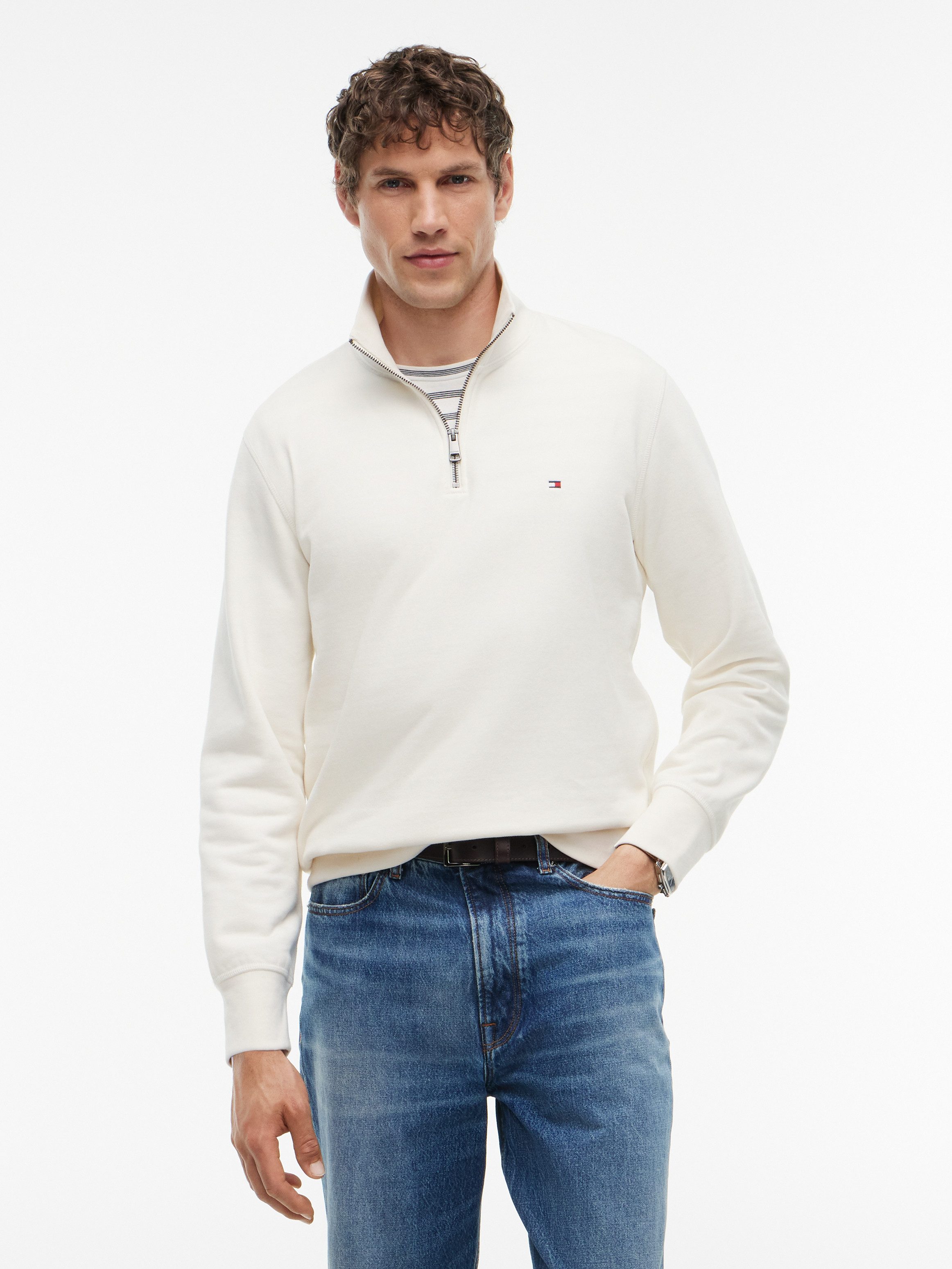 Tommy Hilfiger Sweatshirt ESSENTIAL FLEECE 1/4 ZIP mit Stehkragen