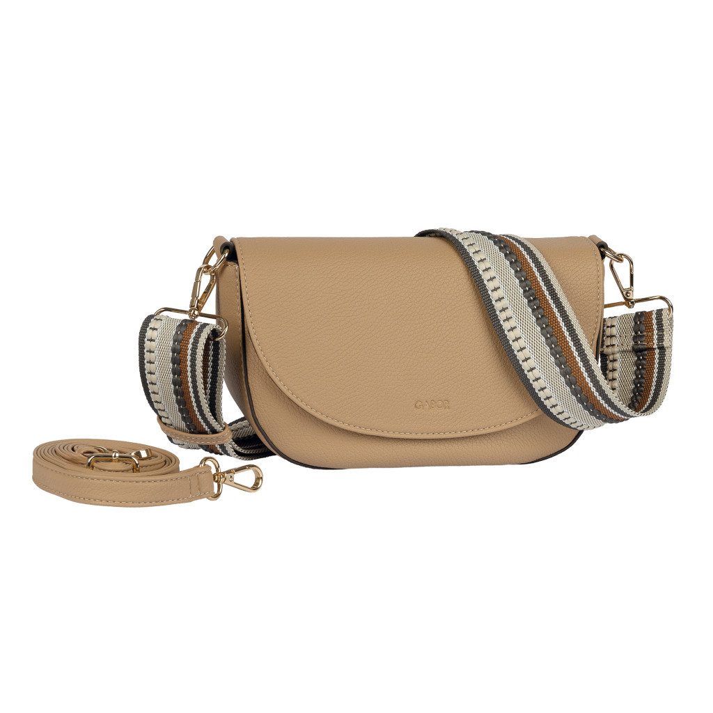 Gabor Umhängetasche Linda Summer (Set, 2-tlg., 2 Schultergurte: 1 Gewebeband, 1 aus hochwertigem Kunstleder), Damen Umhängetasche, Schultertasche mit dezentem Logo