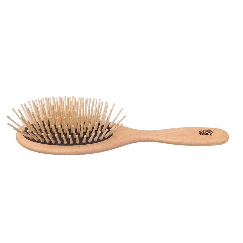 Kost Kamm Haarbürste Langhaarbürste - gerade extra lange Holznoppen Buche 22cm