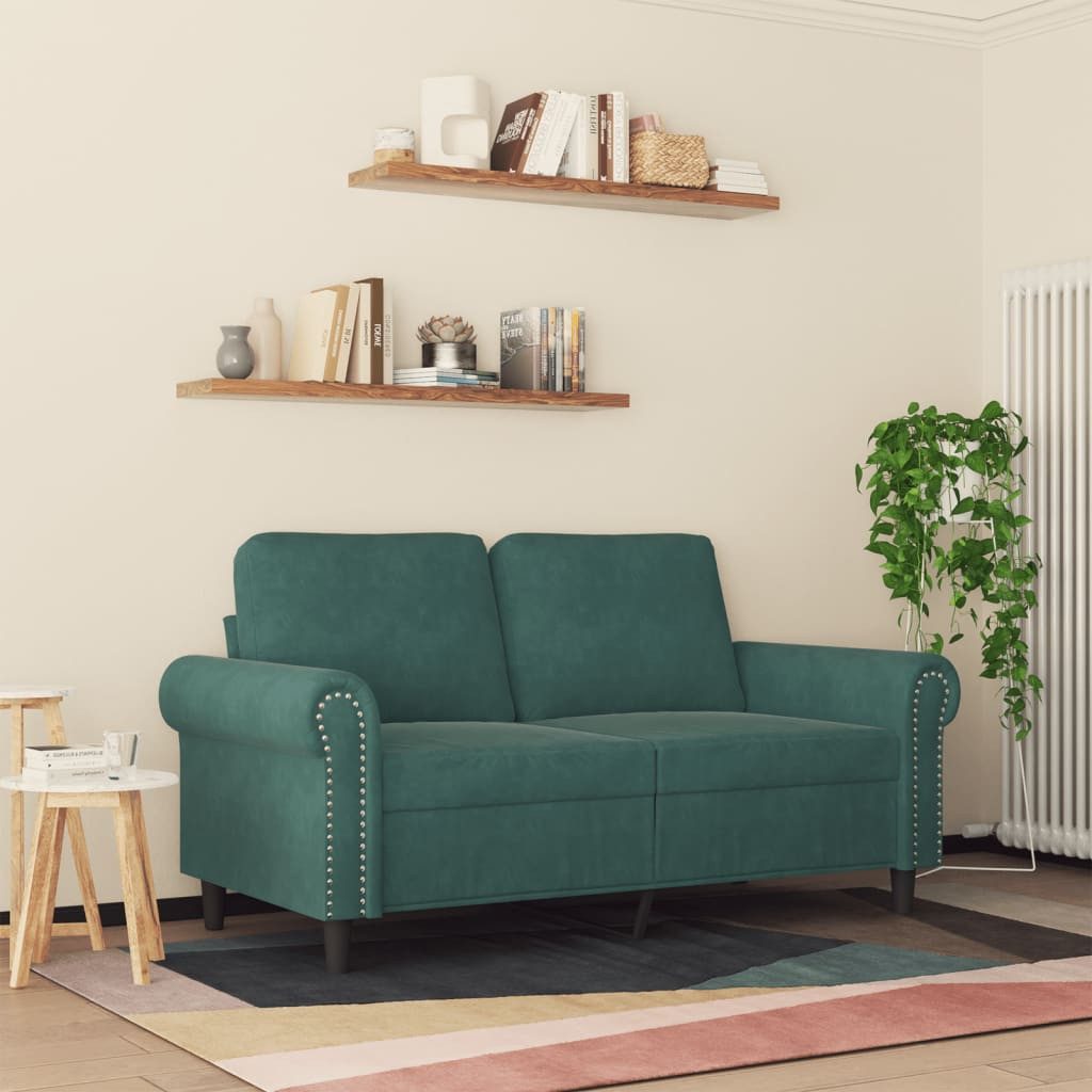 vidaXL Sofa 2-Sitzer-Sofa Dunkelgrün 120 cm günstig online kaufen