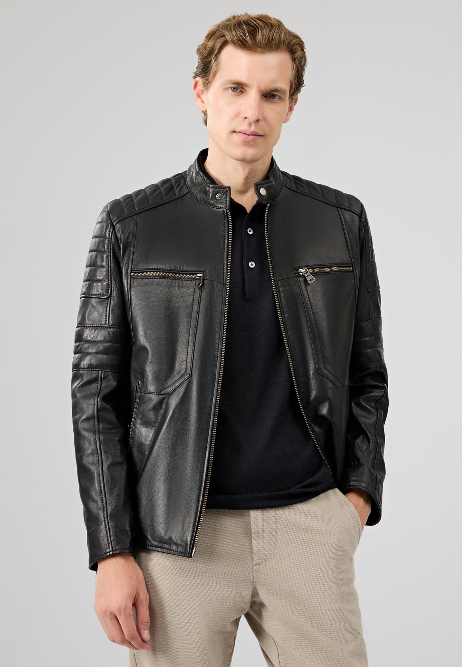 Lederjacke Morant Lederjacke mit Stehkragen