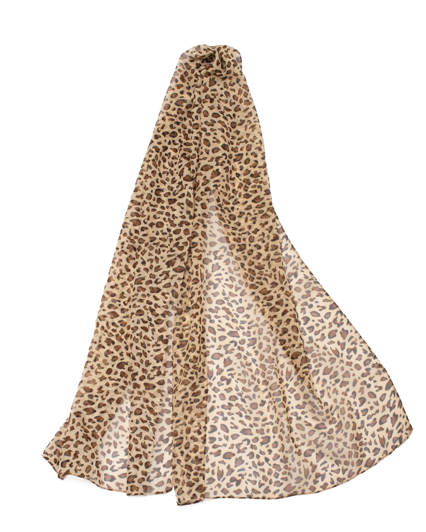 Modeschal leichter Chiffonschal Damen Leopard 48x150cm, Frühling Sommer