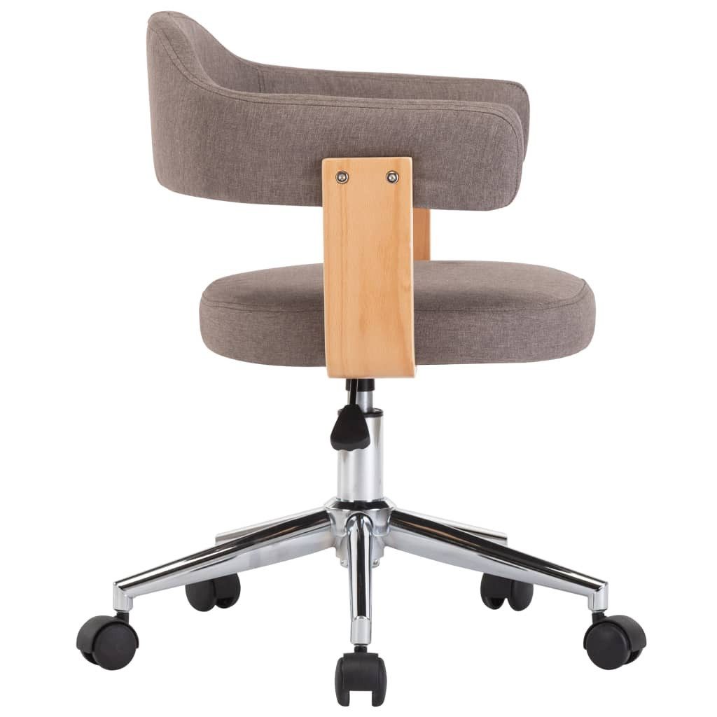 vidaXL Bürostuhl Drehbarer Bürostuhl Taupe Bugholz und Stoff (1 St)