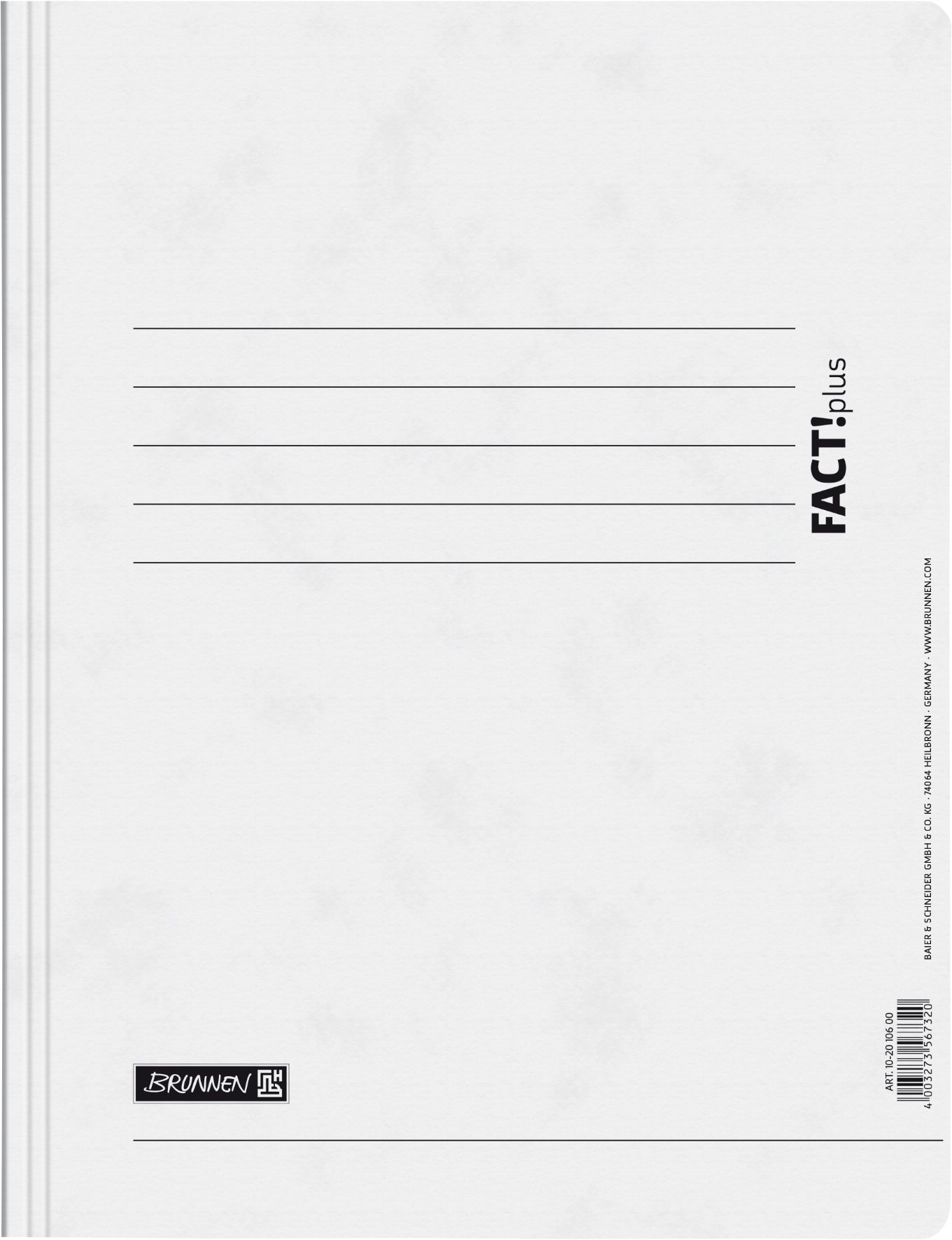BRUNNEN Hefter BRUNNEN FACT!plus Schnellhefter weiß A4 Karton 375g/m² 10-2010600, Schnellheft Mechanik, mit Amtsheftung