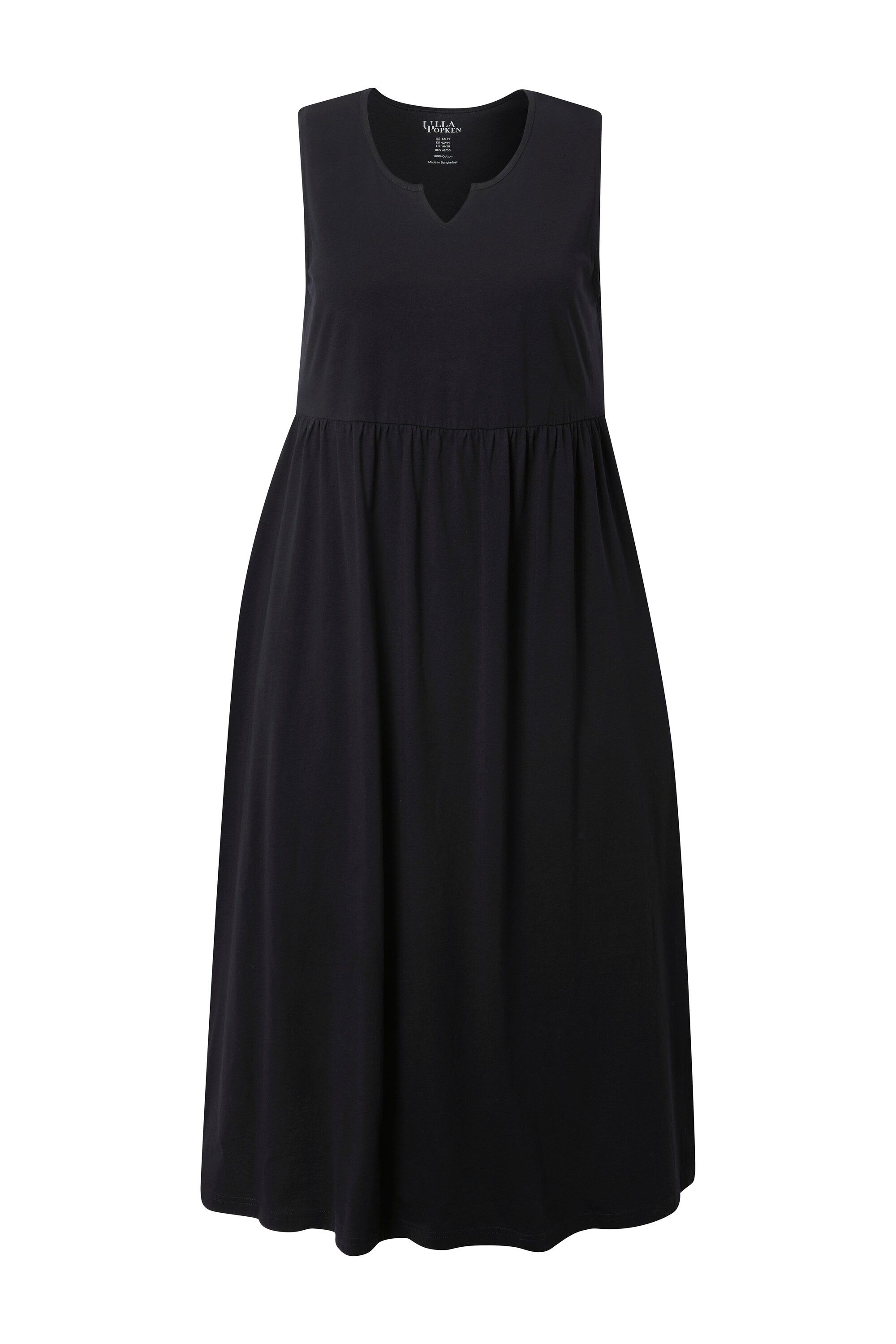 Ulla Popken Maxikleid Jerseykleid A-Linie Tunika-Ausschnitt günstig online kaufen