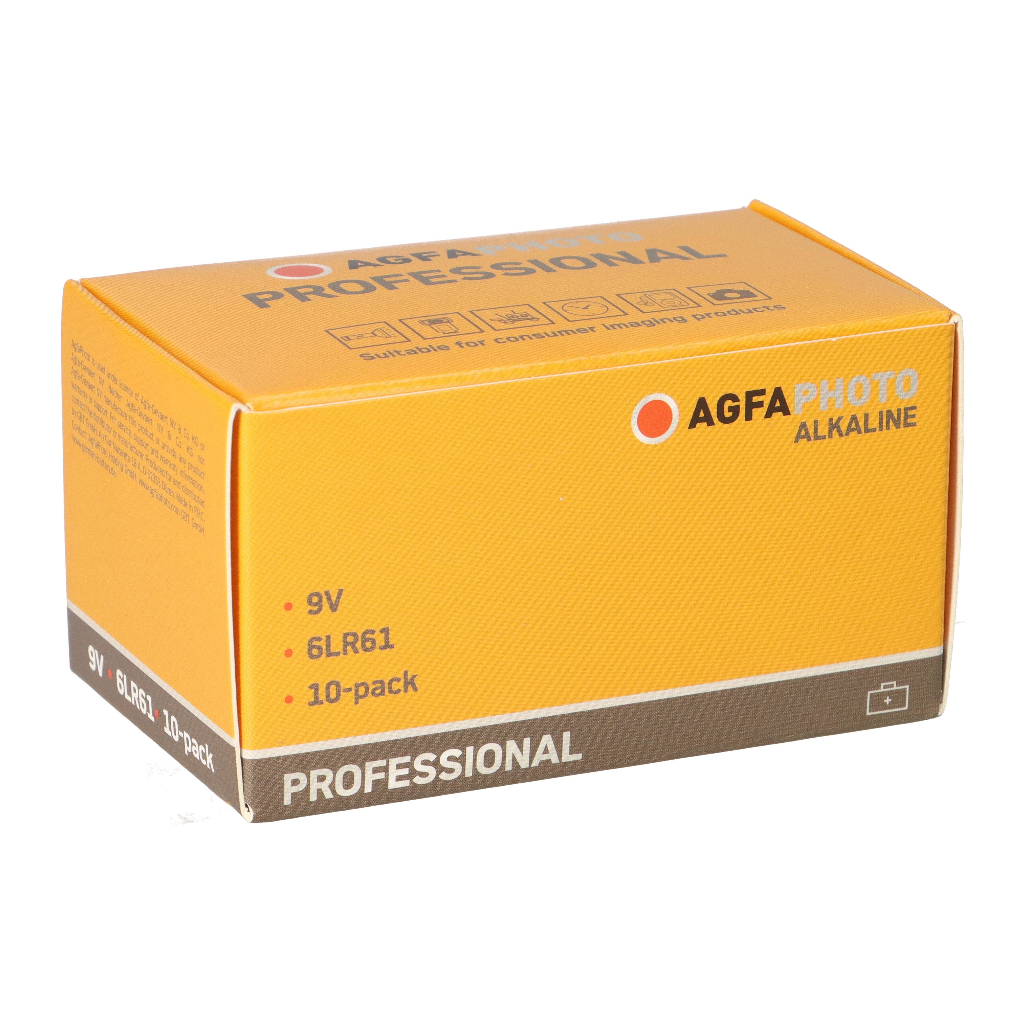 AgfaPhoto AGFAPHOTO Batterie Professional 9V E-Block 10 Stück Batterie