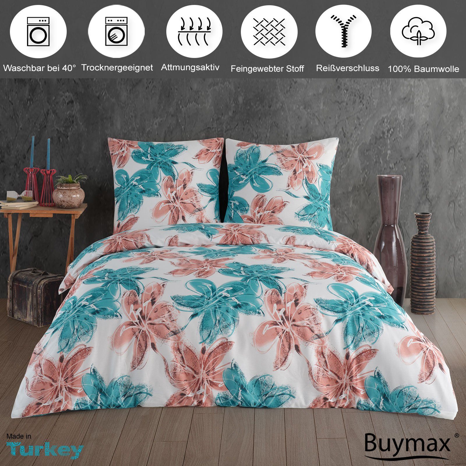 Buymax Bettwäsche Bettbezug-Set Trendy, atmungsaktiv, pflegeleicht, günstig online kaufen