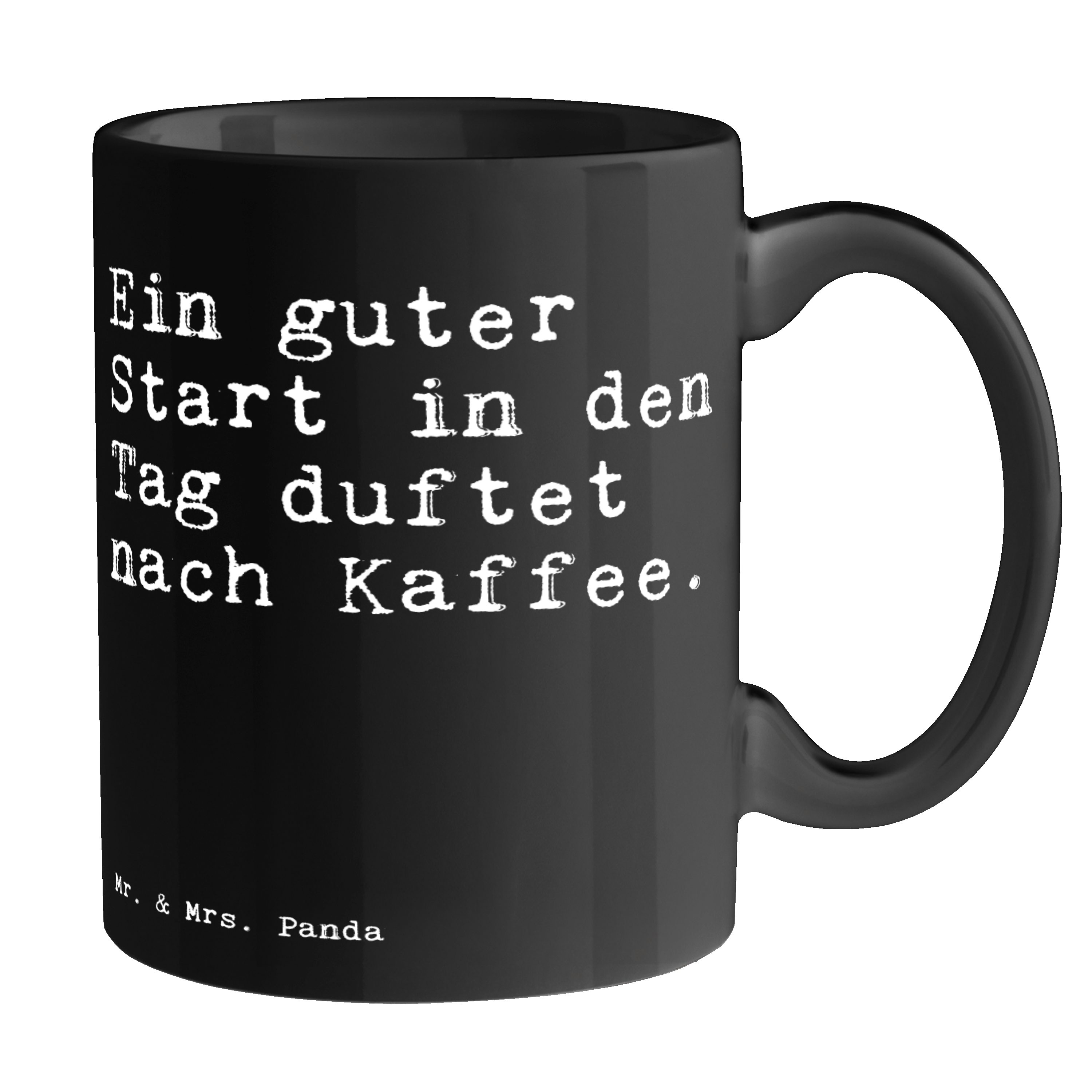 Mr. & guter Geschenk, Start Panda Ein Keramik Schwarz Geschenk Schwarz - Zitate, Mrs. in... Freundin, - Tasse