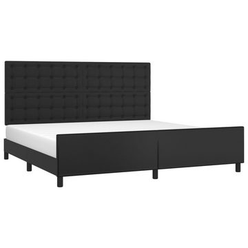 vidaXL Bettgestell Bettrahmen mit Kopfteil Schwarz 200x200 cm Kunstleder Bett Bettgestell