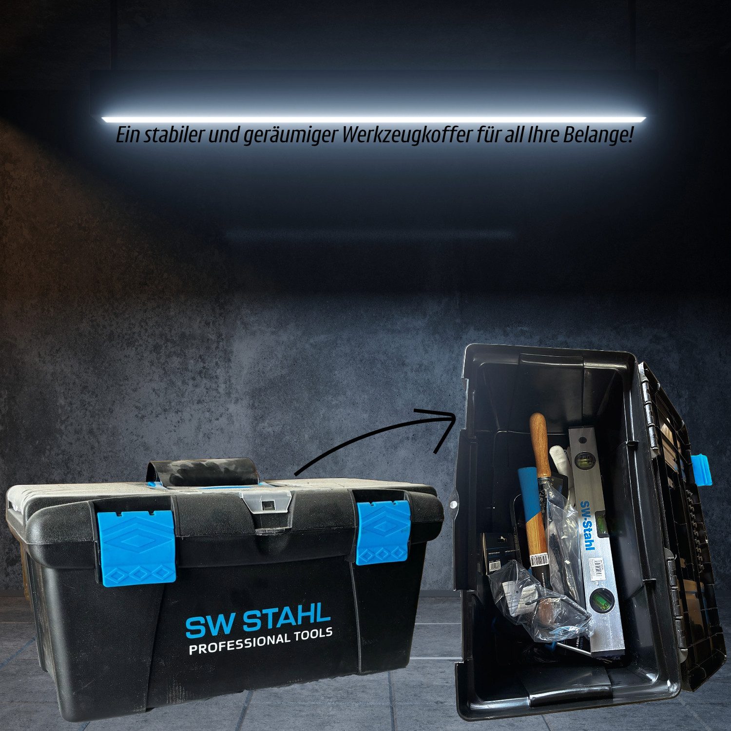 SW-STAHL Werkzeugkoffer 133- Teilig für Heimwerker & Haushalt (133 St)