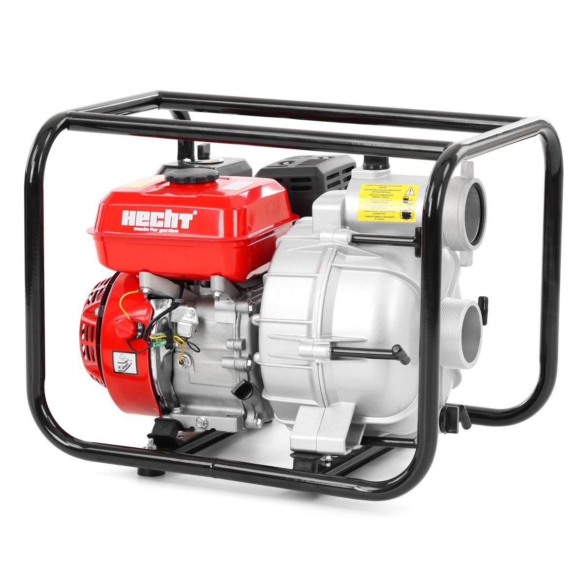 Hecht Schmutzwasserpumpe 3681 Benzin 4-Takt Motorpumpe 45.000 l/h 5,3 PS 3-Zoll (1-tlg), Förderhöhe 23 m Saughöhe 7 m Gusseisen-Laufrad