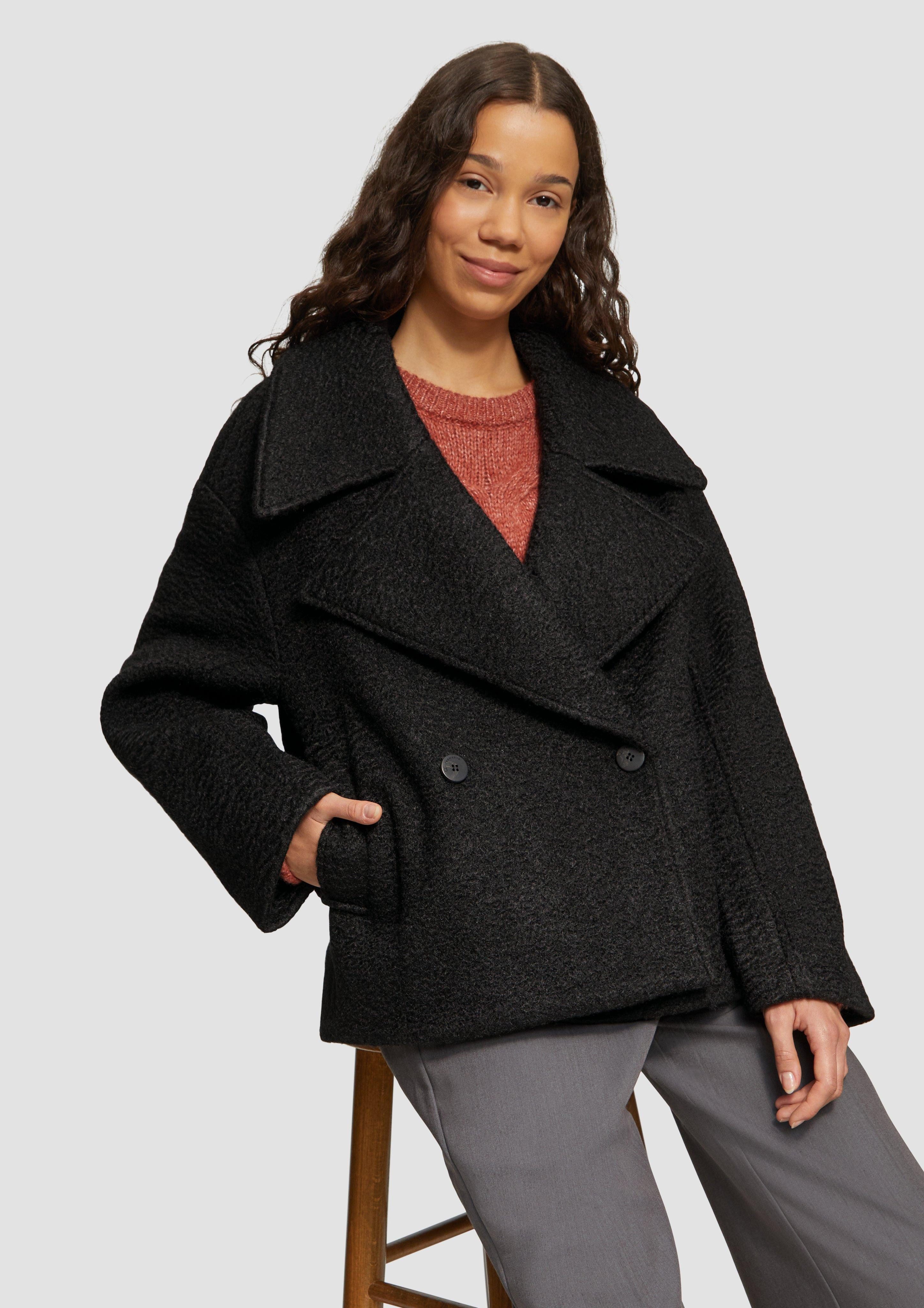 QS Outdoorjacke Oversized Cabanjacke aus Bouclé günstig online kaufen