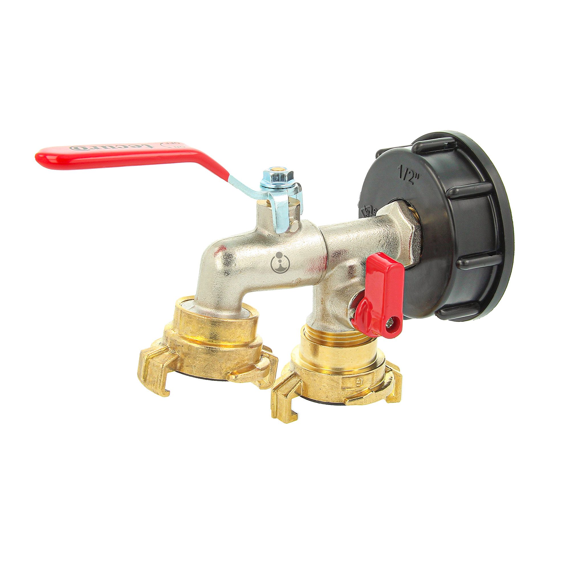 tecuro Regenwassertank Kugelauslaufventil mit Steckkupplung/Schnellkupplung und IBC Adapter