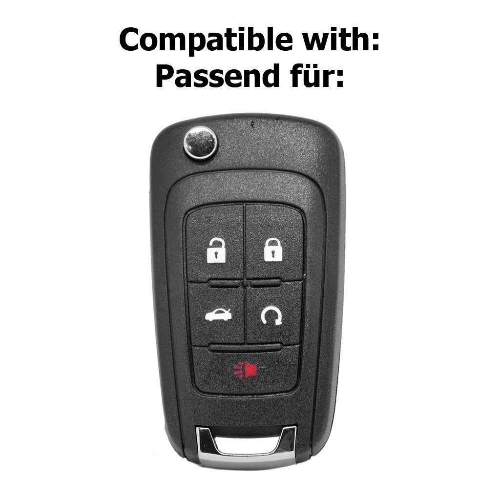 Autoschlüssel Softcase Chevrolet für Klappschlüssel mt-key 5 5 Schutzhülle Tasten Schwarz, Buick Schlüsseltasche Silikon Tasten