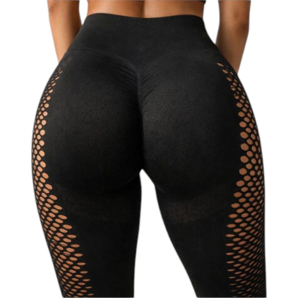 Da Meso Leggings Damen Push Up Fitness Leggings Schwarz – High Waist Sportleggings figu