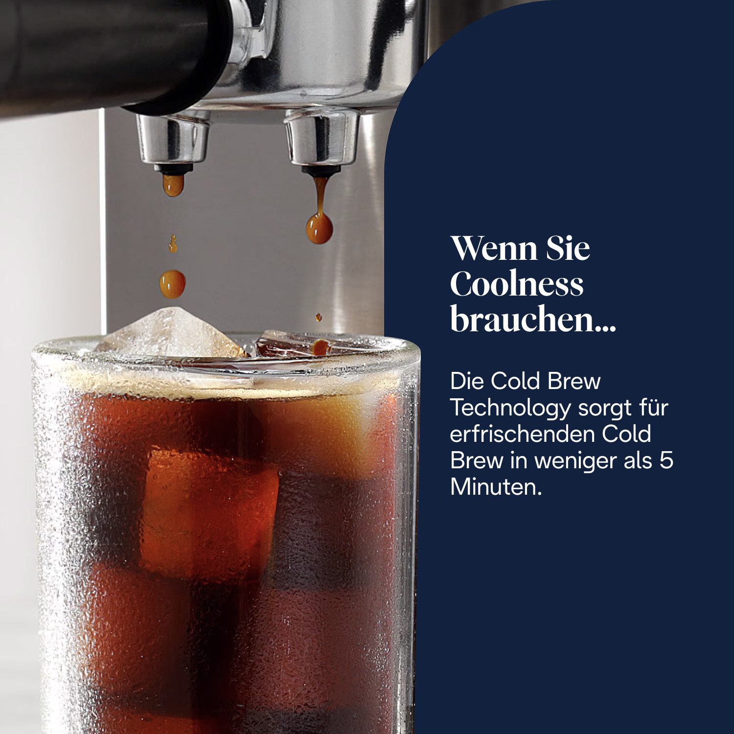 De'Longhi Espressomaschine Dedica Duo EC890.M - Espresso & Cold Brew, 15 Bar, Touch-Buttons, Cold Brew in unter 5 Minuten, 15 cm breit, 1,1L, inkl. Milchschaumd – Bild 5 von 5